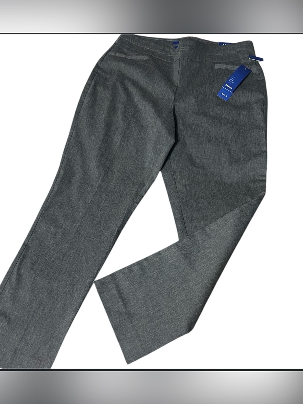 Apt. 9 Brynn Mid Rise Straight Leg Dress Pants Grey Petite 12PS NWT